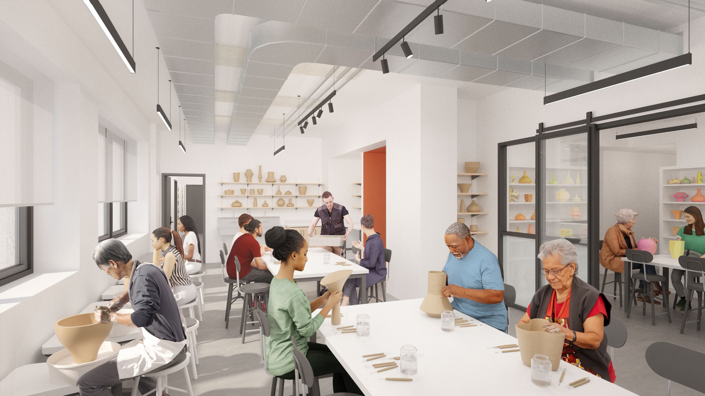 Ceramics studio rendering