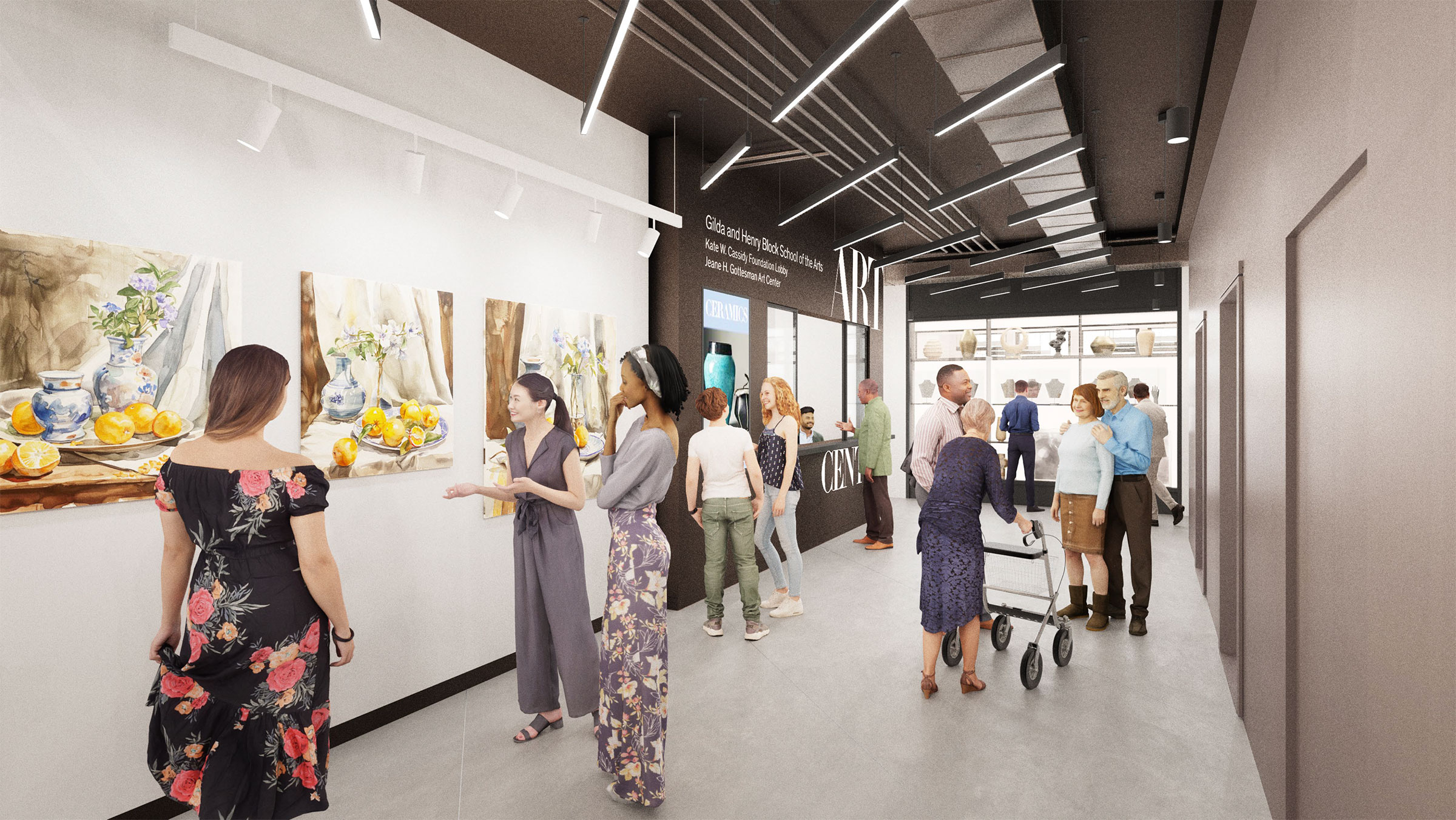 Art Center lobby rendering